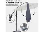 Swanew 3,5 M Ombrellone A Pendolo Da Campeggio UV40+ Ombrellone Da Giardino Solare A Led Con Led - Grigio