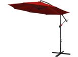 Jopassy Ombrellone Da 3,5 M UV40+ Ombrellone Da Campeggio Ombrellone A Pendolo Ombrellone Da Giardino - Rosso