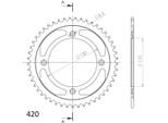 Stahl-Kettenrad Supersprox 420 - 47Z (Schwarz) RFE-209:47-BLK|ID 110.0 Lk 130.0 4-Loch