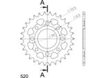 Pignone In Acciaio Supersprox 520 - 30T (Nero) RFE-279:30-BLK|ID 58,0 Lk 90,0 4 Fori/4 Fori