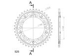 Supersprox Stealth-Kettenrad - 39Z (Oro) RST-1792:39-GLD|ID 120,0 Lk 140,0 5-Loch