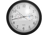 Inf Orologio Da Parete Silenzioso Con Termometro E Igrometro, Diametro 30 Cm Nero
