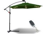 Ombrellone Jopassy Con Illuminazione A Led Ombrellone A Braccio Laterale - Protezione Solare, Ombrellone Da Giardino - Verde, 350 Cm