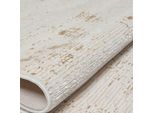Tappeto Astratto Per Il Soggiorno| Di Alta Qualità Ed Elegante| Bianco-Oro Dimensioni - 140 X 200 Cm