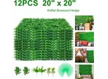 Vevor Siepe Artificiale 12 Pezzi 50,8X50,8Cm In 100% Pe Pianta Muro 3M² Copertura Area Privacy Siepe 4Cm Spessore Muro Decorazione Piante Siepe Ideale Per Balcone Terrazza