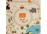 Tappeto Per Bambini Safari / Gioco Di Strada Beige Dimensioni - 140 X 200 Cm