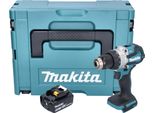 Makita Dhp 489 T1J Trapano A Percussione A Batteria 18 V 73 Nm Senza Spazzole + 1X Batteria Ricaricabile 5,0 Ah + Makpac - Senza Caricabatterie