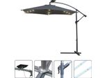 Tolletour Ombrellone Con Illuminazione A Led Ombrellone A Braccio Laterale 300 Cm - Protezione Solare, Ombrellone Da Giardino - Grigio