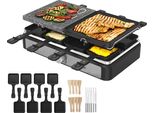 Zilan Raclette Grill | Raclette Party Grill Per 8 Persone | Con Superficie Di Cottura Combinata