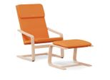 Syfax™ Sedia Relax Con Poggiapiedi Giallo Scuro In Tessuto