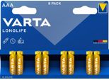 Varta Batteria Alcalina Micro Aaa LR03 1,5V Longlife | Confezione (8 Pezzi)