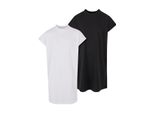 Abito Da Bambina Urban Classics Girls Turtle Extended Shoulder Dress Nero+Bianco - 122/128