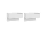 Syfax™ Comodini A Muro 2 Pz Bianco Lucido