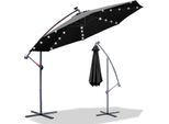 Ombrellone A Sbalzo Tolletour 350 Cm Con Illuminazione Led, Protezione Uv E Manovella - Grigio