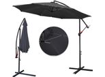 Ombrellone Jayseuw Ombrellone Girevole A 360° Ø350Cm Protezione Uv Ombrellone Con Manovella UV50+ Ombrellone Da Giardino Ombrellone Da Mercato Grigio