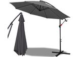 Tolletour Ombrellone Ø3M Incl. Ombrellone Da Giardino Girevole A 360° Ombrellone Da Terrazza Ombrellone Da Mercato Ombrellone Da Spiaggia Protezione Solare Protezione Uv, Grigio