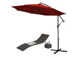 Tolletour Ombrellone Ø3,5 M Incl. Ombrellone Da Giardino Girevole A 360° Ombrellone Da Terrazza Ombrellone Da Mercato Ombrellone Da Spiaggia Protezione Solare Protezione Uv, Rosso