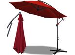 Tolletour Ombrellone Ø3M Incl. Ombrellone Da Giardino Ruotabile A 360° Ombrellone Da Terrazza Ombrellone Da Mercato Ombrellone Da Spiaggia Protezione Solare Protezione Uv, Rosso