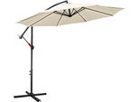 Tolletour Ombrellone Ø3,5 M Incl. Ombrellone Da Giardino Girevole A 360° Ombrellone Da Terrazza Ombrellone Da Mercato Ombrellone Da Spiaggia Protezione Solare Protezione Uv, Beige