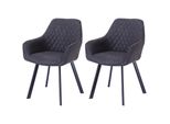 Sedia Per Sala Da Pranzo Casa Dolce Ortegia, Antracite, Set Di 2, 61X68X82 Cm, Mobili Per Sala Da Pranzo, Imbottiti, Gambe In Metallo, Portata 120 Kg