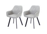 Sedia Per Sala Da Pranzo Casa Dolce Ortegia, Grigio Chiaro, Set Di 2, 61X68X82 Cm, Mobili Per Sala Da Pranzo, Imbottiti, Gambe In Metallo, Portata 120 Kg