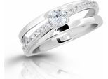 Anello In Argento Con Zirconi M11105 - Circonferenza: 58 Mm