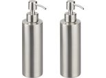 Relaxdays Dispenser Per Sapone In Acciaio Inox 300 Ml Set Di 2