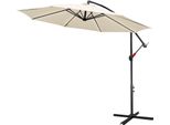 Aopunly Ombrellone A Sbalzo Ruotabile A 360° Ø300Cm Ombrellone Con Manovella UV40+ Ombrellone Da Giardino Ombrellone Da Mercato Beige