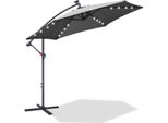 Aopunly Ombrellone A Sbalzo 300 Cm Con Led, Protezione Uv, Manovella - Grigio Ombrellone Da Giardino Ombrellone Da Mercato Ombrellone A Manovella Balcone
