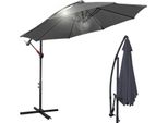 Aopunly Ombrellone 360° Girevole A Sbalzo Ø300Cm Ombrellone A Manovella Protezione UV50+ Ombrellone Da Giardino Ombrellone Da Mercato Grigio