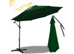 Aopunly Ombrellone 360° Girevole A Sbalzo Ø350Cm Ombrellone A Manovella Protezione UV50+ Ombrellone Da Giardino Ombrellone Da Mercato Verde