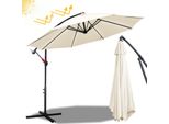 Aopunly Ombrellone Ombrellone A Braccio Laterale Ombrellone Da Giardino Gazebo 300 Cm - Beige