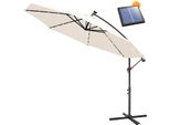 Ombrellone Clanmacy Ombrellone A Braccio Laterale 3,5 Cm, Protezione Uv, Manovella - Beige Ombrellone Da Giardino Ombrellone Da Mercato Manovella Balcone Con Led