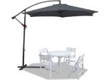 Tolletour Ombrellone Ombrellone A Braccio Laterale Ombrellone Da Giardino Gazebo 300 Cm - Grigio