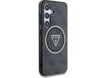 Etui Guess 4G Glitter Triangle Buttons Magsafe Do Samsung Galaxy S25+ Czarny