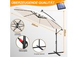 Tolletour Ombrellone Ombrellone A Braccio Laterale Ombrellone Da Giardino Con Illuminazione A Led 300 Cm - Beige