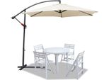 Ombrellone Jopassy Beige Ø350Cm Ombrellone A Braccio Ombrellone Da Giardino Ombrellone Da Mercato Ombrellone Da Balcone In Alluminio Inclinabile
