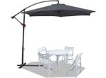 Ombrellone Jopassy Grigio Ø350Cm Ombrellone A Braccio Laterale Ombrellone Da Giardino Ombrellone Da Mercato Ombrellone Da Balcone In Alluminio Inclinabile