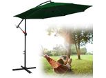 Ombrellone Clanmacy Ombrellone Girevole A 360° Ø350Cm Protezione Uv Ombrellone Con Manovella UV50+ Ombrellone Da Giardino Ombrellone Da Mercato Verde