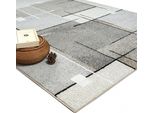 Tappeto Moderno Con Motivo Geometrico - Beige, Grigio E Nero - Morbido E Facile Da Pulire Dimensioni - 120 X 160 Cm