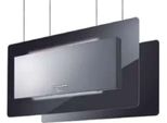 Cappa Trisia Appesa Cm 90X43 - Inox, Vetro Nero - 800 M3/H