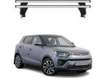 Portapacchi Menabo Per Ssangyong Tivoli 2015-2023 Grigio Alluminio 2 Pezzi