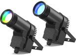 Luce Pinspot, 30W Rgbw, Controllo Dmx, 2 Pezzi, Spina Ue