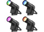 Luce Pinspot, 30W Rgbw, Controllo Dmx, 4 Pezzi, Spina Ue