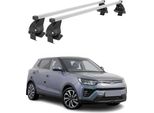 Portapacchi Menabo Per Ssangyong Tivoli 2015-2023 Grigio Acciaio 2 Pezzi