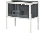 Gabbia In Legno Per Criceti Nani Gabbia Per Roditori Gabbia Per Piccoli Animali Con 2 Capanne E Accessori, Grande Gabbia Per Topi Gabbia 82 X 45 X 81 Cm Grigio