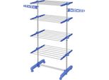 Stendibiancheria Con Ruote, Colonna Asciugatrice, Stendibiancheria Con Ala Pieghevole, Colonna Lavanderia, Acciaio, Blu