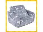 Poltrona Pieghevole Per Bambini Kruzzel Divano Pieghevole In Peluche 2 In 1 Con Funzione Reclinabile E Borsa Leggero, Sfoderabile, Fondo Antiscivolo