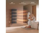 S'afielina Radiatore Elettrico Per Asciugamani 1320×500 Mm, Radiatore Elettrico Per Bagno Con Termostato, Wifi, Timer Programmabile, Display Lcd, 800 W, Antracite