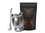 Vakapi Yerba Mate Green Set Cocoa - Set Di Tè Mate Premium Da 700 G Con Tazza In Acciaio Inox Da 230 Ml E Bombilla - Aroma Di Cacao, Lavanda, Zenzero E Cocco